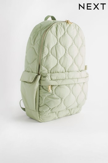 Sage Green Quilted Backpack (D59643) | £22