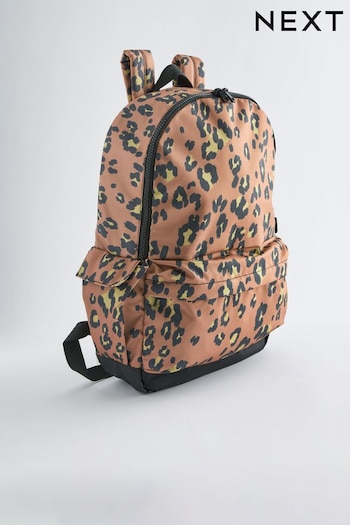 Chocolate Brown Leopard Backpack (D59656) | £22