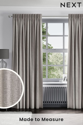 Grey Metallic Stripe Made To Measure Curtains (D59773) | £100