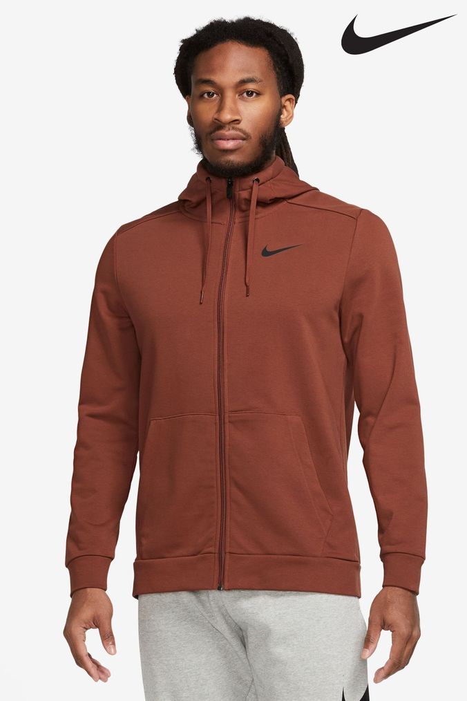 Nike Dark Red Dri-FIT Zip Through Training Hoodie (D59835) | £65