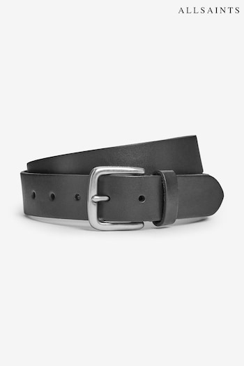 Allsaints Black 35MM Oppose Logo Belt (D59842) | £55