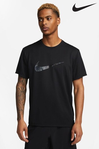 Nike Black Dri-FIT Camo Miler Running T-Shirt (D60010) | £35