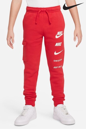 Nike Red Logo Fleece Cargo Joggers (D60045) | £45