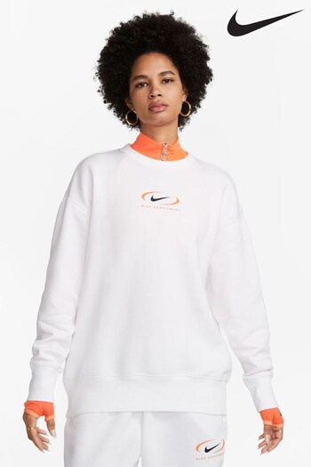 Nike White Oversized Vintage Crew Neck Sweatshirt (D60058) | £70