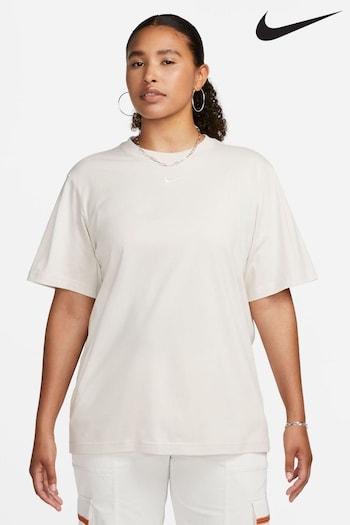 Nike Ivory Oversized Mini Swoosh T-Shirt (D60132) | £38