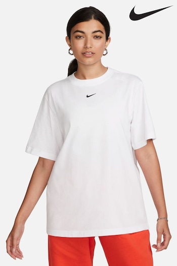 Nike cheap White Oversized Mini Swoosh T-Shirt (D60133) | £38