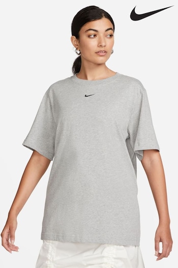 Nike Grey Oversized Mini Swoosh T-Shirt (D60134) | £38
