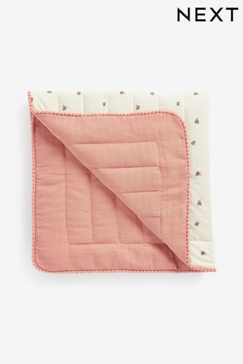 Pink Floral Quilted Baby Blanket (D60142) | £20