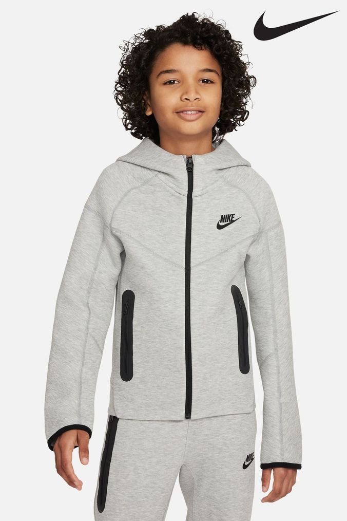 Nike Grey Tech Fleece Zip Through Hoodie (D60174) | £83