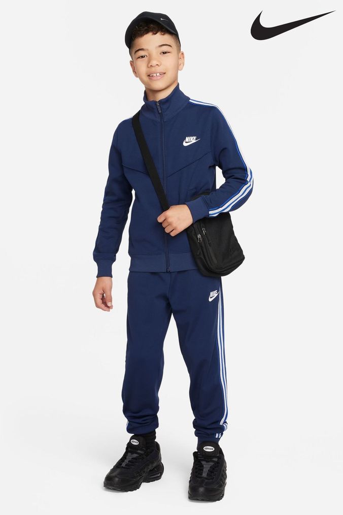 Nike tape discount tracksuit blue