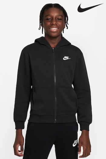 Nike Black Club Fleece Zip Through Hoodie (D60236) | £45
