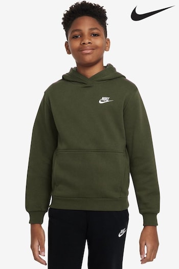 Nike carolina Khaki Green Club Fleece Overhead Hoodie (D60239) | £40