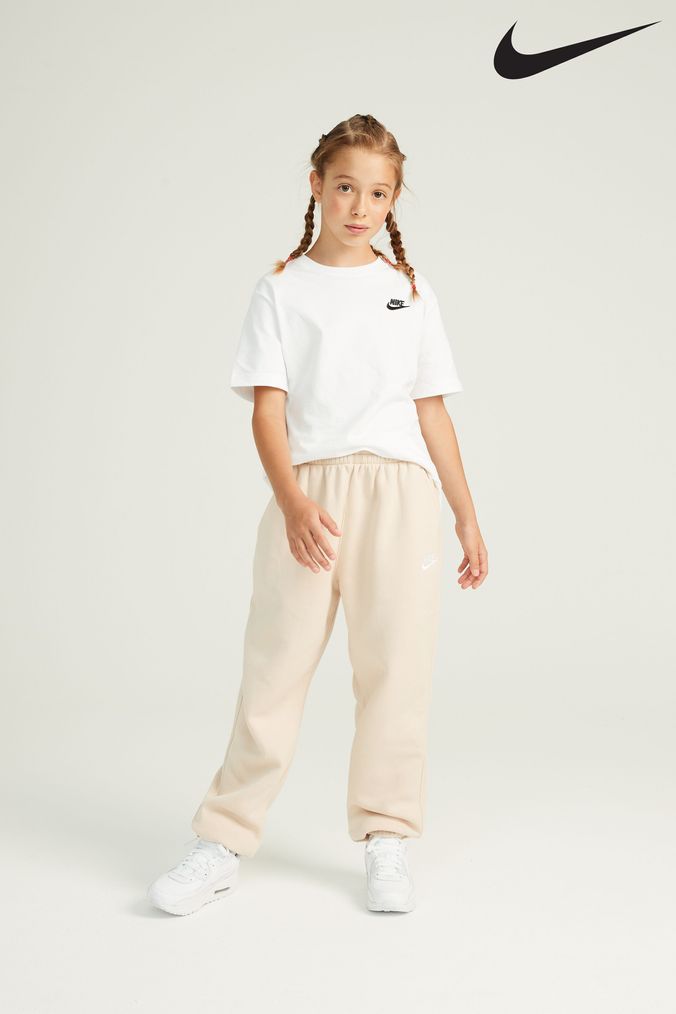 Nike mini swoosh sales oversized trackies in oatmeal