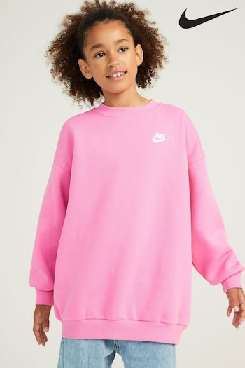 Nike Pink Oversized Club Fleece Sweatshirt (D60256) | £38