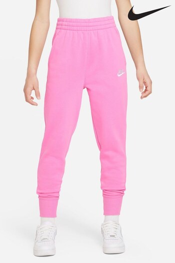 Nike Pink Club Fleece High-Waisted Fitted Joggers (D60259) | £38