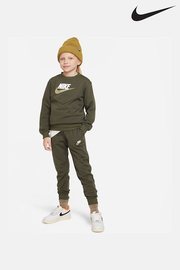 Nike Khaki Green Crew Tracksuit (D60272) | £60