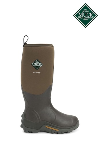 Muck Boots Brown Wetland Hi Patterned Wellies (D60301) | £131