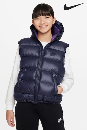 Nike home Navy Therma- FIT Water Repellent Padded Synthetic Fill Gilet (D60310) | £70