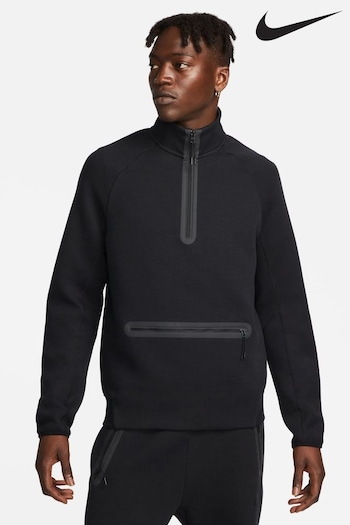 Nike Black Tech Fleece Half Zip Sweatshirt (D60350) | £100
