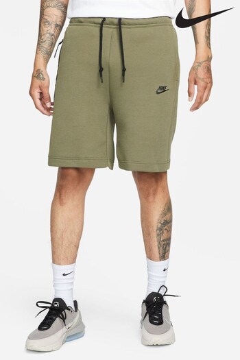 Nike Olive Green Tech Fleece Caste Shorts (D60392) | £70
