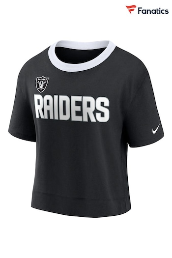 Nike Black NFL Fanatics Womens Las Vegas Raiders High Hip Fashion Top (D60453) | £28