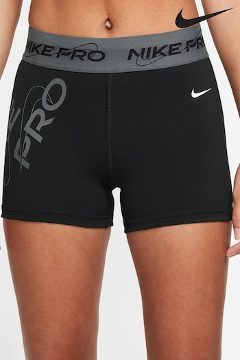 Nike Black Pro Dri-Fit Mid-Rise 3" Shorts (D60471) | £33