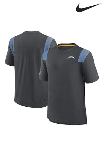 Nike Grey NFL Fanatics Los Angeles Chargers Sideline Dri-FIT Player Short Sleeve Top (D60494) | £45