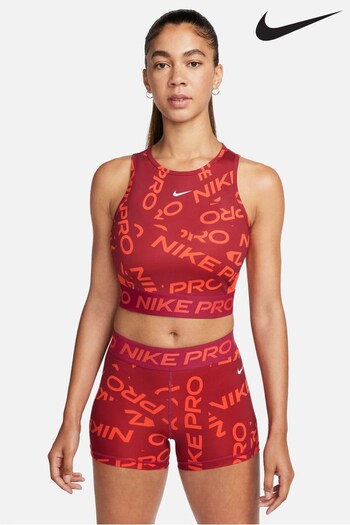 Nike Red Pro Crop All Over Print Tank (D60502) | £33