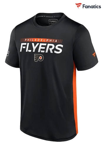 Philadelphia Flyers Fanatics Branded Authentic Pro Short Sleeve Tech Black T-Shirt (D60508) | £35
