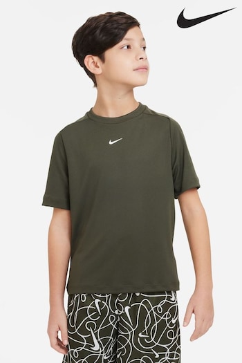 Nike Khaki Green Dri-FIT Multi + Training T-Shirt (D60546) | £18