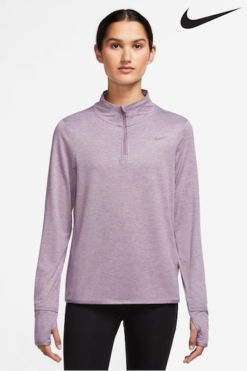 Nike Purple Swift Element Dri-FIT UV Half Zip Running Top (D60557) | £60
