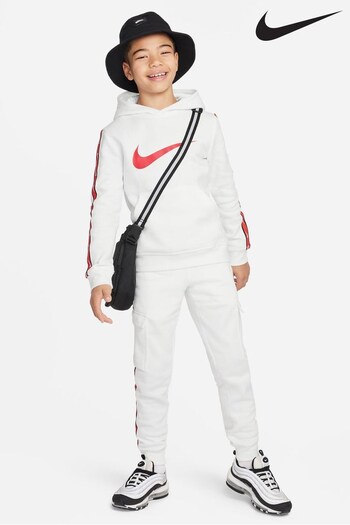 Nike White Sportswear Repeat Fleece Overhead Hoodie (D60587) | £50