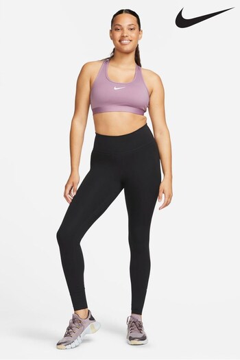 Nike Purple Dri-FIT Medium Swoosh Support Padded Bra (D60624) | £38