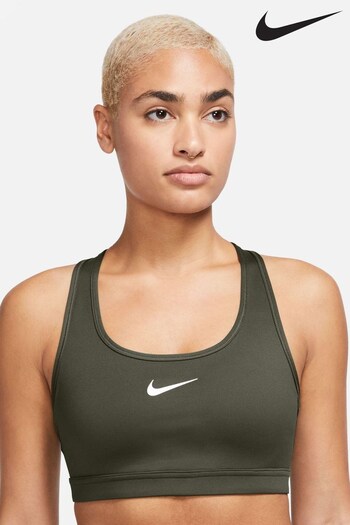 Nike Khaki Green Dri-FIT Swoosh Medium-Support Padded Bra (D60626) | £38