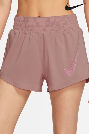 Nike Pink Dri-FIT One Swoosh Mid Rise Running Shorts (D60644) | £19