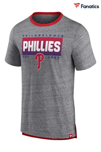 Fanatics Grey Philadelphia Phillies Iconic Speckled Ringer T-Shirt (D60660) | £25