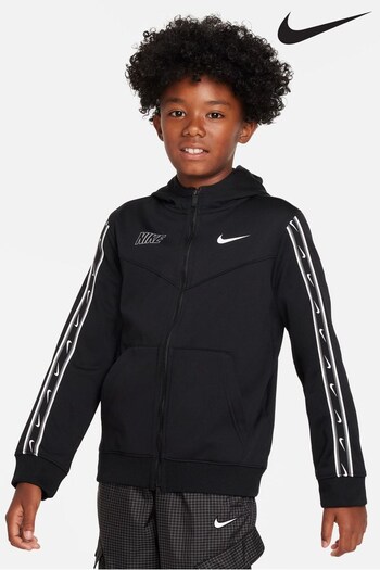 Nike Black Sportswear Repeat Zip Through Hoodie (D60670) | £55