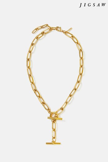 Jigsaw Gold Toned Textured Heritage Necklace (D60694) | £100