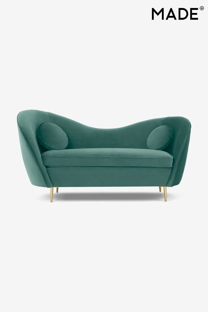 Next navy outlet velvet sofa