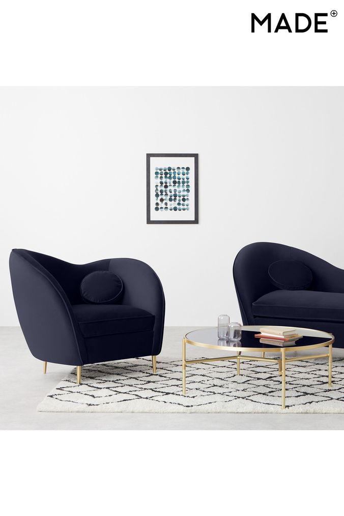 Next navy clearance velvet sofa