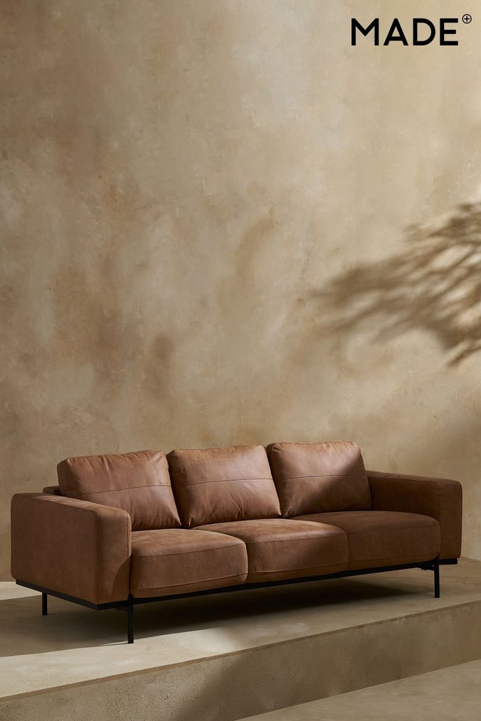 MADE.COM Tan Brown Jarrod 3 Seater Sofa (D60705) | £1,499