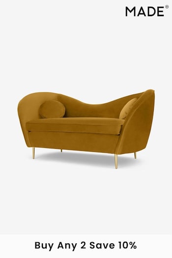 MADE.COM Modern Velvet Saffron Kooper 2 Seater Sofa (D60707) | £875