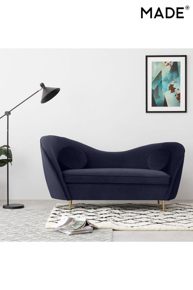 Next navy velvet sofa sale