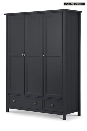 Julian Bowen Anthracite Maine 3 Door Combination Wardrobe (D61042) | £690