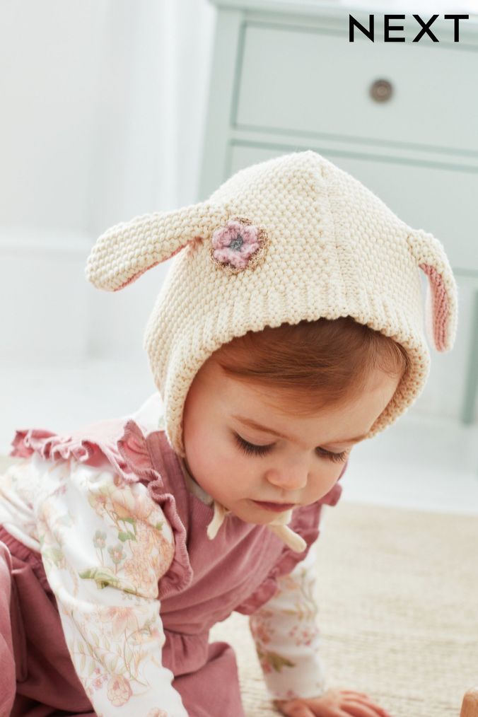 Buy Newborn Boys Newborn Girls Cream Beanie Hats Online Next UK