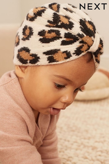 Neutral Animal Baby Knitted Turban Hat (0mths-3yrs) (D61066) | £6.50