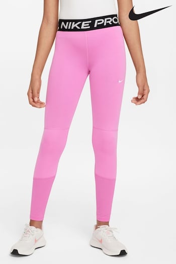 Nike Bright Pink Performance High Waisted Pro ruched Leggings (D61107) | £33