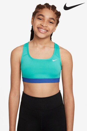 Nike Green Performance Pro Medium Support Swoosh Bra (D61113) | £23