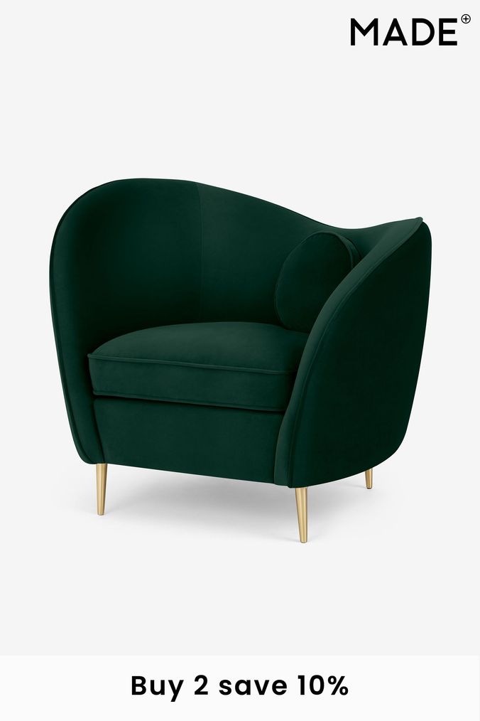 Dune velvet accent armchair deals