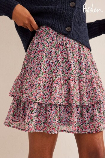 Boden Pink Ruffle Mini Skirt (D61143) | £90